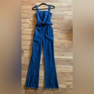 Guess denim flare jumpsuit